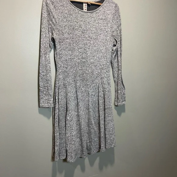 Anthropologie Gray Ruffled Tiered Long Sleeve Dress - Picture 3 of 8